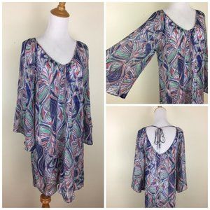 ELLA MOSS Anthropologie Sheer Flared Sleeve Shirt